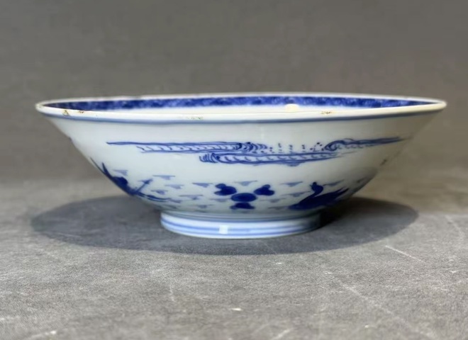 古玩陶瓷康熙青花斗笠碗真品鑒賞圖