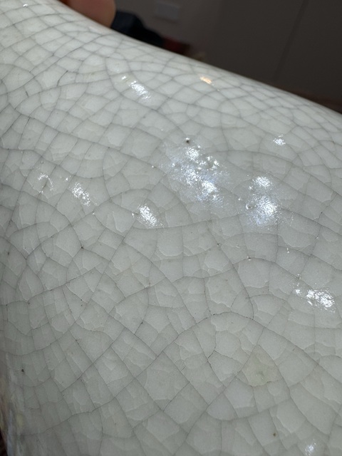 古玩陶瓷漳州窯哥釉撇口瓶真品鑒賞圖