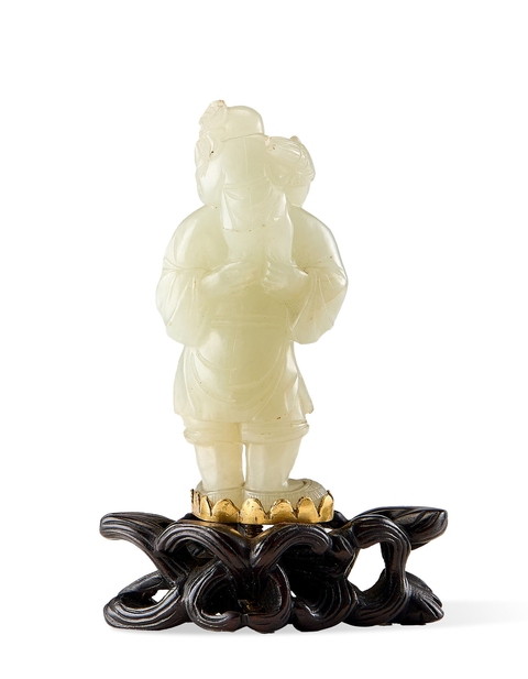 古玩玉器清代老少樂玉雕件真品鑒賞圖