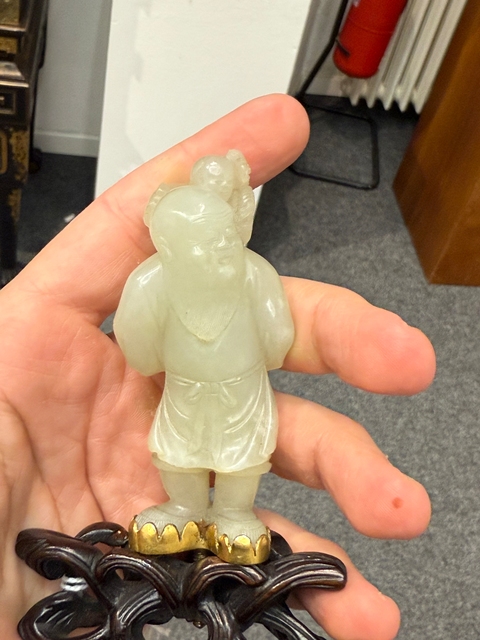 古玩玉器清代老少樂玉雕件真品鑒賞圖