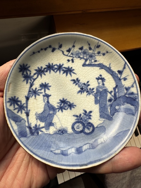 古玩陶瓷青花人物盤真品鑒賞圖