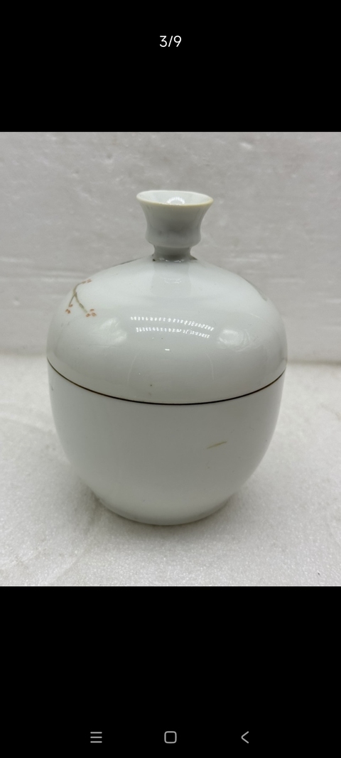 古玩陶瓷民國(guó)細(xì)路粉彩蓋盅真品鑒賞圖