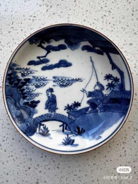 古玩陶瓷青花人物盤真品鑒賞圖