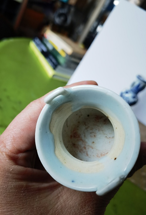 古玩陶瓷青花花卉紋三貢真品鑒賞圖