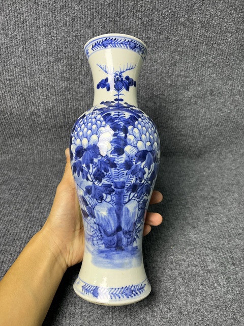 古玩陶瓷青花花卉紋觀音瓶拍賣，當前價格2688元