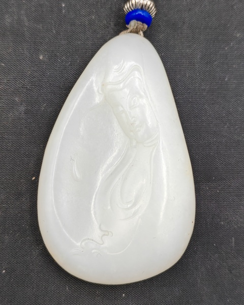 古玩玉器和田玉雕“觀音掛件”真品鑒賞圖