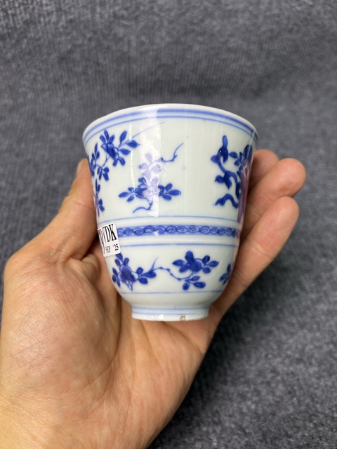 古玩陶瓷青花花卉紋鈴鐺杯拍賣，當前價格1388元