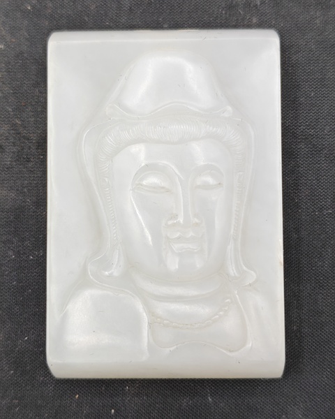 古玩玉器和田玉雕“觀音牌”真品鑒賞圖