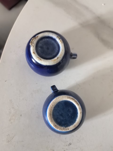 古玩陶瓷藍釉鳥食罐真品鑒賞圖