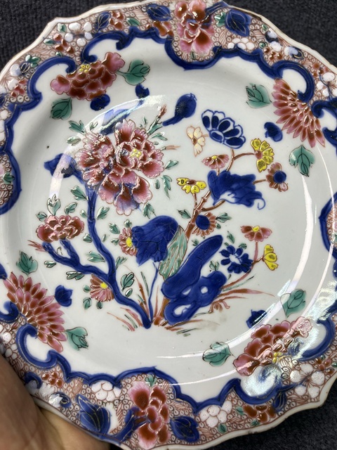 古玩陶瓷青花粉彩花卉紋花口盤拍賣，當(dāng)前價(jià)格1888元