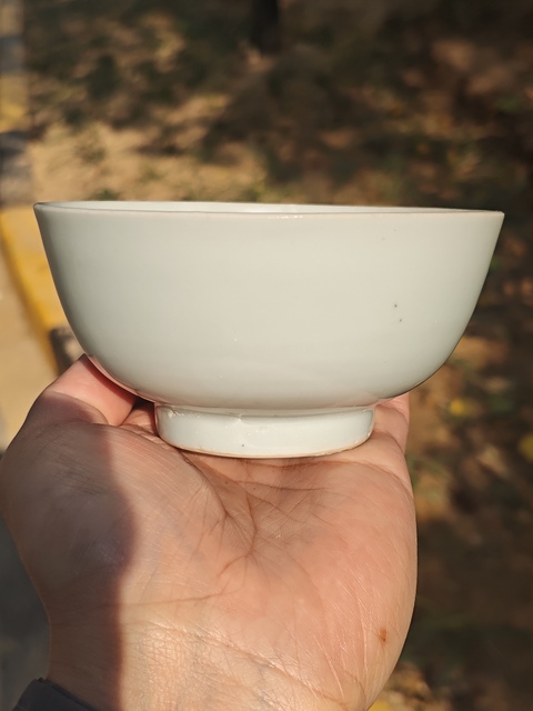 古玩陶瓷清康熙甜白釉碗真品鑒賞圖