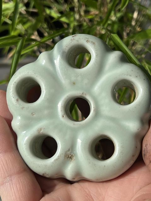 古玩陶瓷青釉蓮蓬花器真品鑒賞圖