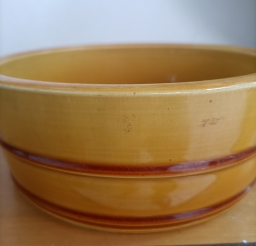 古玩陶瓷黃釉旋紋缸真品鑒賞圖