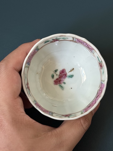 古玩陶瓷清·雍正花卉紋細(xì)路粉彩杯拍賣，當(dāng)前價格1000元