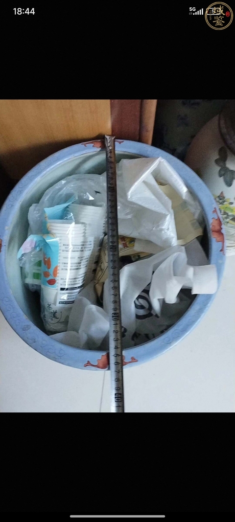 古玩陶瓷粉彩綿地壽字紋花盆真品鑒賞圖