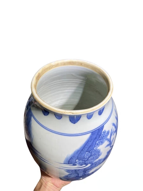 古玩陶瓷青花蓮子罐真品鑒賞圖