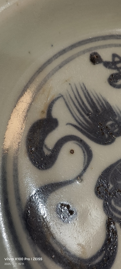 古玩陶瓷青花獅子紋大盤真品鑒賞圖