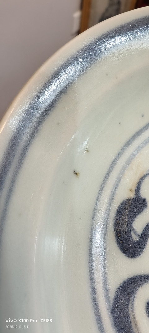 古玩陶瓷青花獅子紋大盤真品鑒賞圖