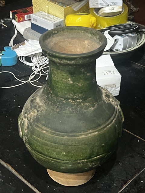 古玩陶瓷漢綠釉鋪首銜環瓶真品鑒賞圖