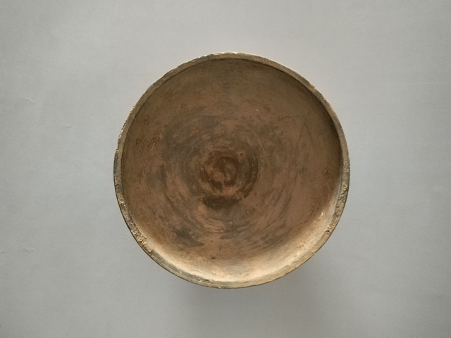 古玩陶瓷（漢代）灰陶朱砂彩繪陶盒拍賣，當前價格568元