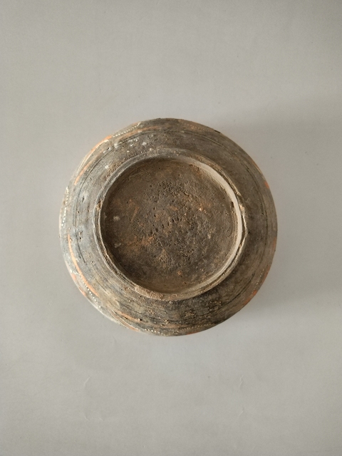 古玩陶瓷（漢代）灰陶朱砂彩繪陶盒拍賣，當前價格568元