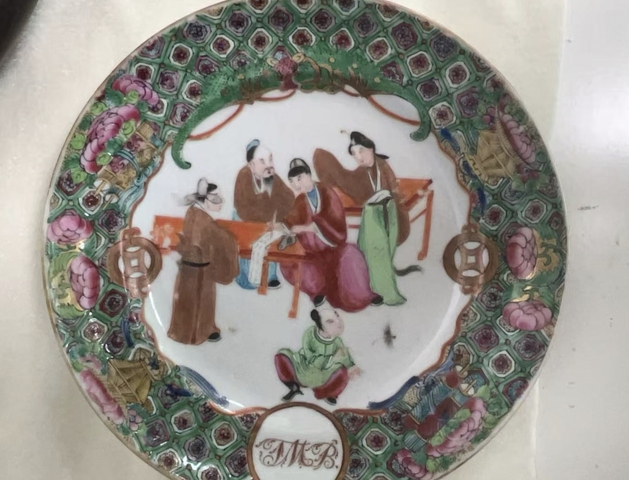 古玩陶瓷廣彩人物故事紋盤真品鑒賞圖