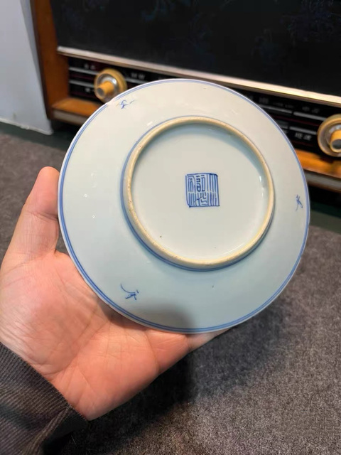 古玩陶瓷青花喜字紋盤(pán)真品鑒賞圖