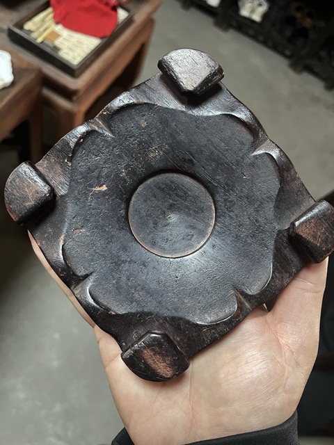 古玩雜項老紅木承托真品鑒賞圖