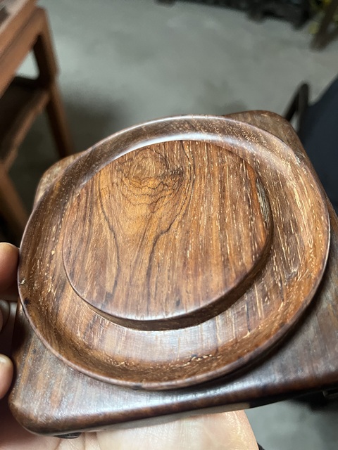 古玩雜項老紅木承托真品鑒賞圖