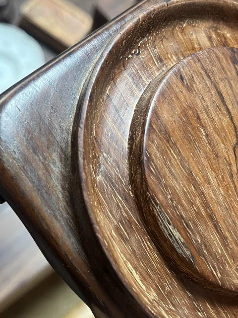 古玩雜項老紅木承托真品鑒賞圖