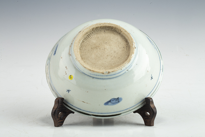 古玩陶瓷明萬歷·青花東方朔偷桃紋碗拍賣，當前價格6000元