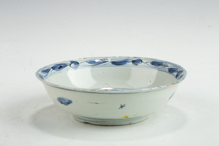 古玩陶瓷明萬歷·青花東方朔偷桃紋碗拍賣，當前價格6000元