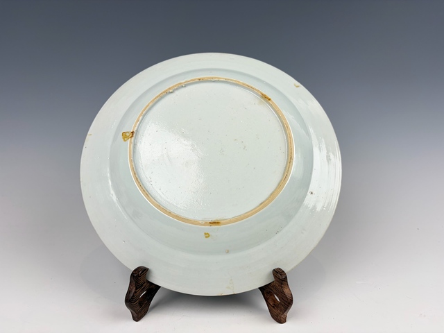 古玩陶瓷清中期．粉彩鶴紋折沿盤拍賣，當前價格99元