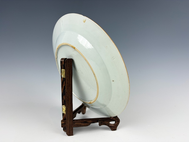 古玩陶瓷清中期．粉彩鶴紋折沿盤拍賣，當前價格99元