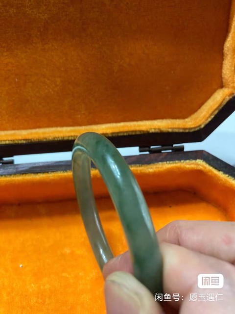 古玩玉器老翡翠手鐲真品鑒賞圖