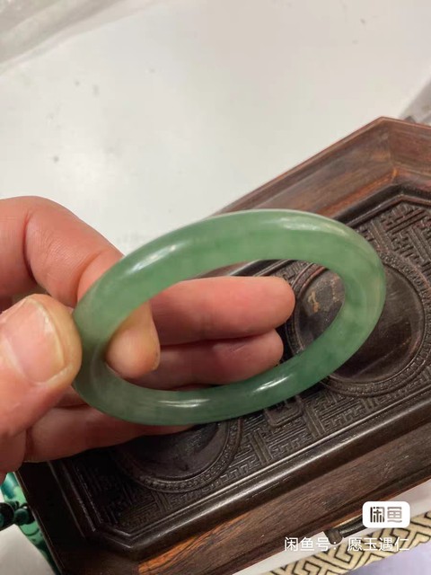 古玩玉器老翡翠手鐲真品鑒賞圖