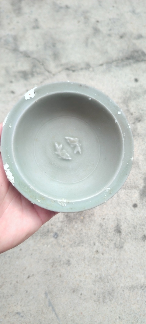 古玩陶瓷龍泉窯青釉洗真品鑒賞圖