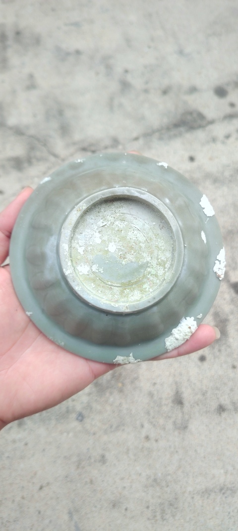 古玩陶瓷龍泉窯青釉洗真品鑒賞圖