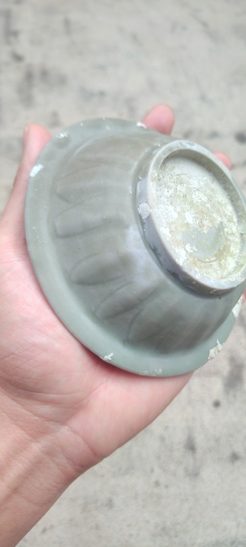 古玩陶瓷龍泉窯青釉洗真品鑒賞圖