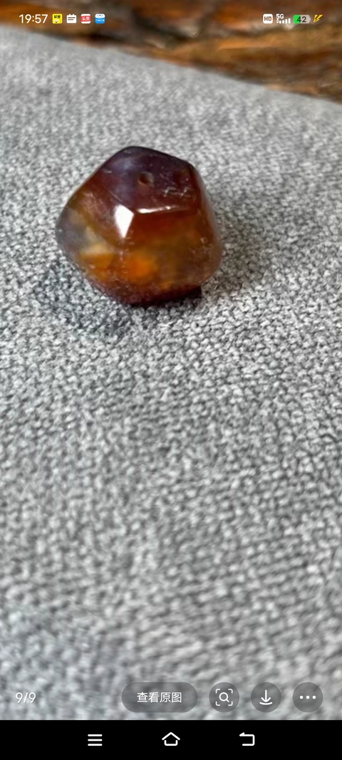 古玩玉器瑪瑙多棱珠真品鑒賞圖