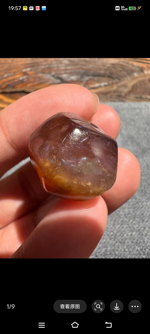 古玩玉器瑪瑙多棱珠真品鑒賞圖