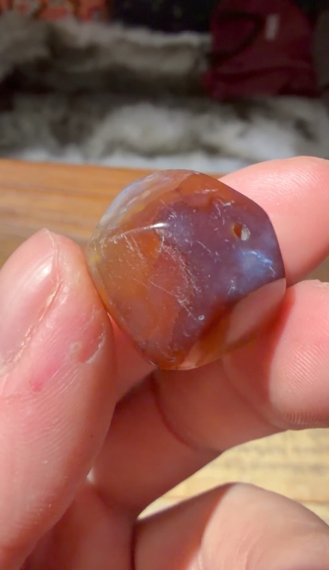 古玩玉器瑪瑙多棱珠真品鑒賞圖