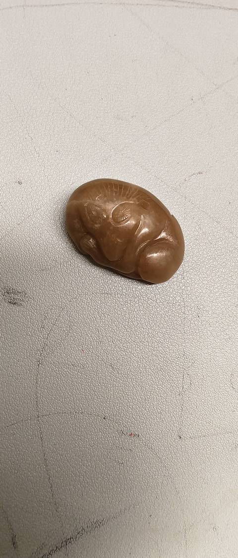 古玩玉器地方料臥牛型件真品鑒賞圖