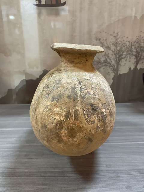 古玩陶瓷漢·彩繪鴨蛋真品鑒賞圖