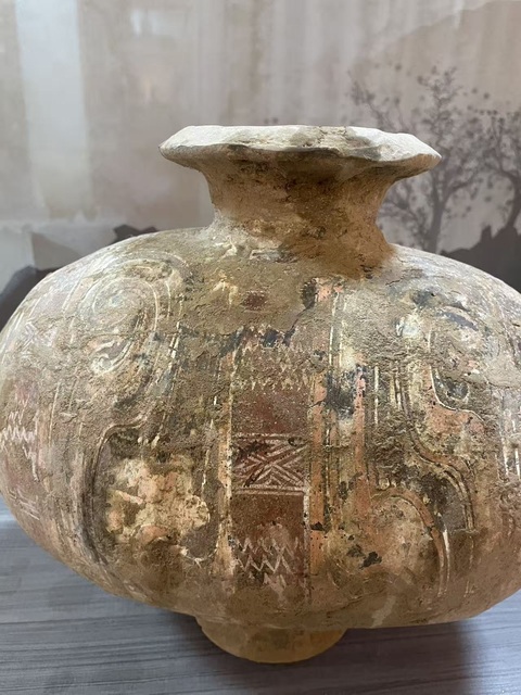 古玩陶瓷漢·彩繪鴨蛋真品鑒賞圖