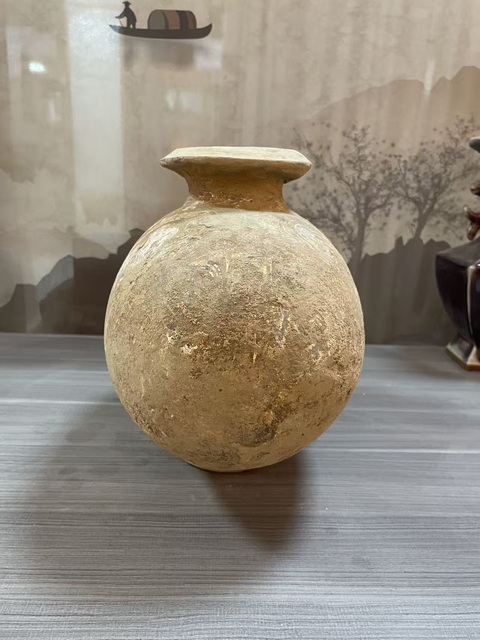 古玩陶瓷漢·彩繪鴨蛋真品鑒賞圖