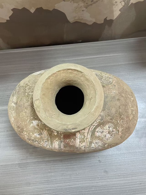 古玩陶瓷漢·彩繪鴨蛋真品鑒賞圖