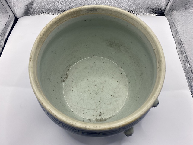 古玩陶瓷青花淡描花卉紋粥罐拍賣，當前價格398元