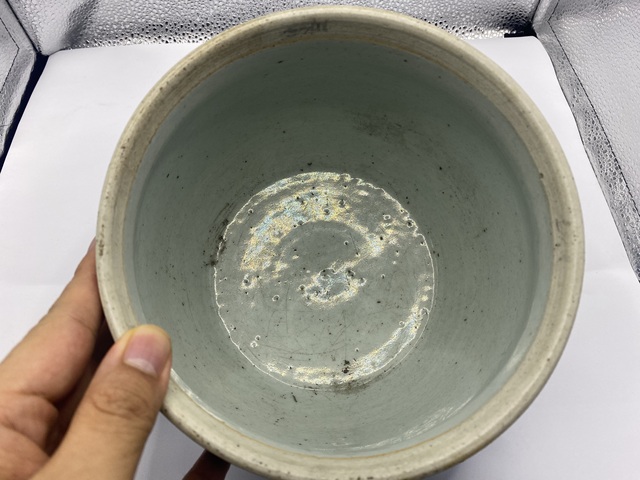 古玩陶瓷青花淡描花卉紋粥罐拍賣，當前價格398元