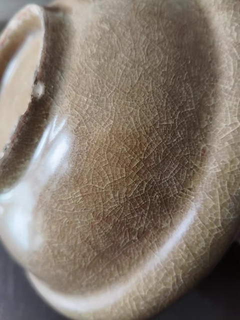 古玩陶瓷黃龍泉折沿洗真品鑒賞圖